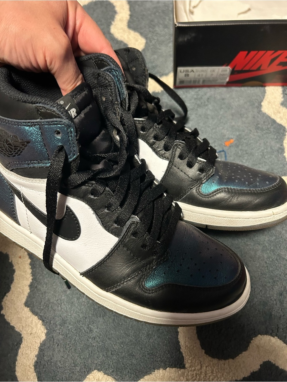 Nike Air Jordan 1 High OG - Black White Iridescent Teal